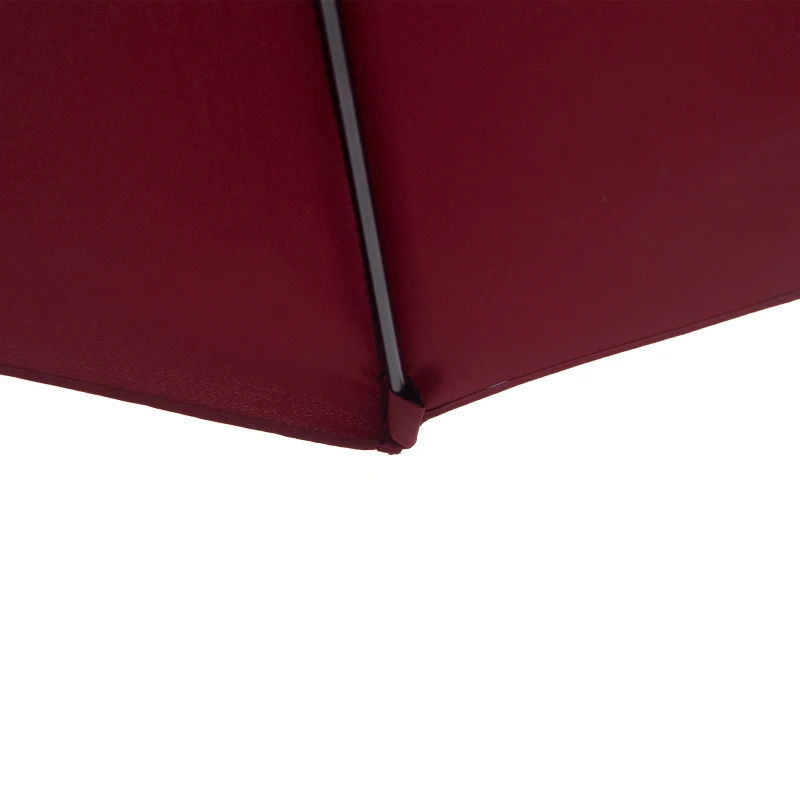 Outsunny Sombrilla Rectangular 230x130x245 cm Parasol para Pared Media Sombrilla con Manivela Protección UV 30+ Impermeable Sombrilla para Balcón Terraza Jardín Rojo