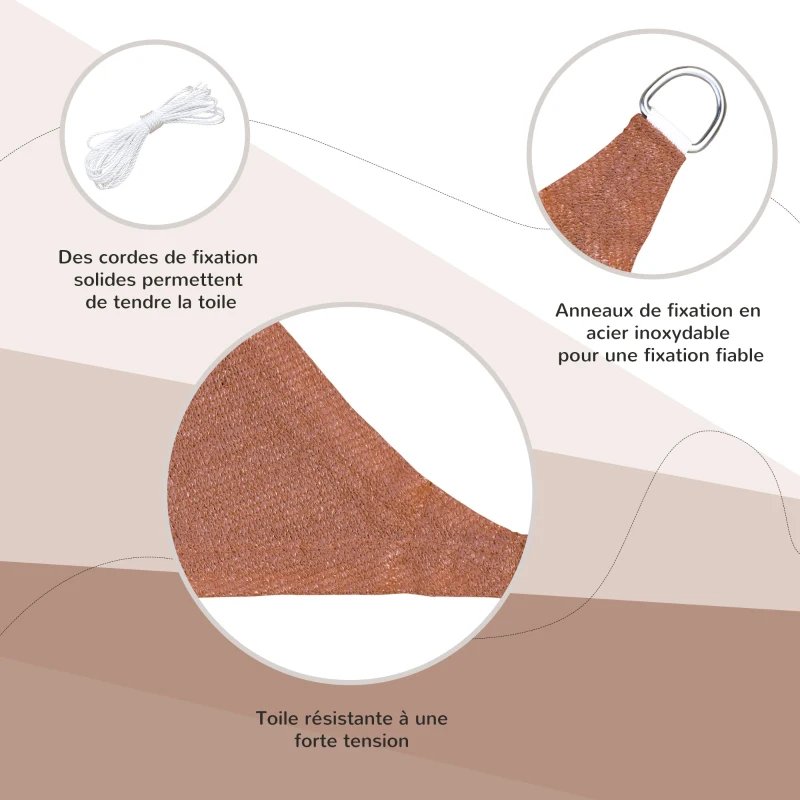 Outsunny Voile d'ombrage rectangulaire 3 x 4 m polyéthylène Haute densité Protection UV Avec sac de rangement - Coloris beige