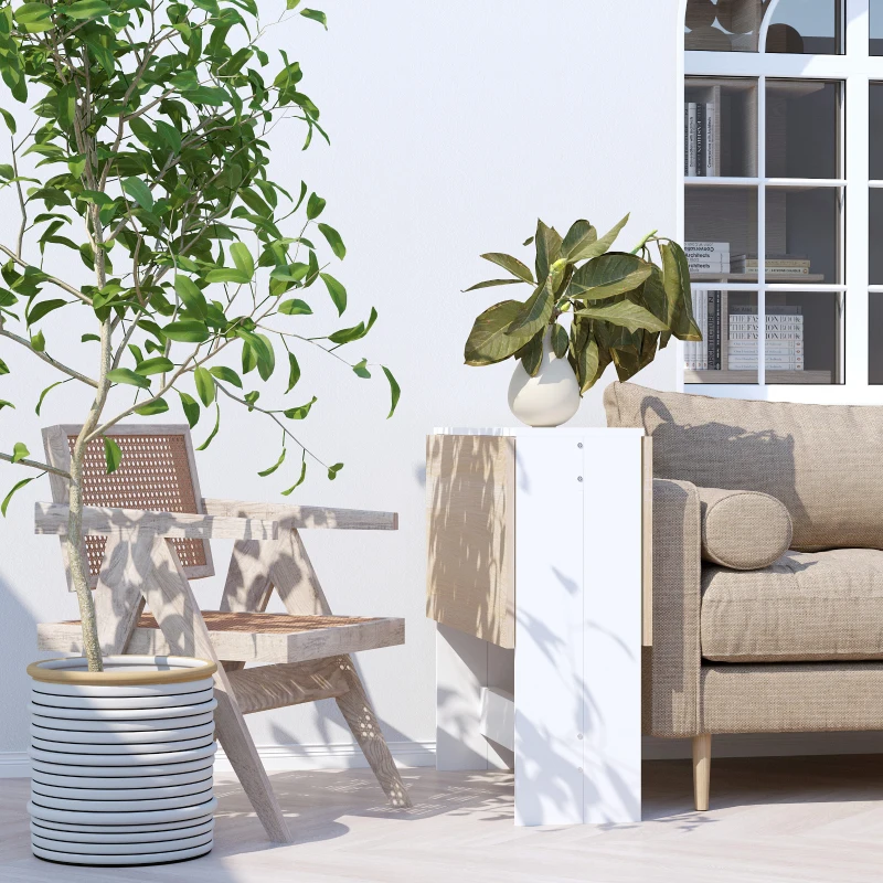 HOMCOM Tavolo da Pranzo Allungabile, Tavolo Pieghevole in Legno 103×76×73.5cm Rovere Bianco