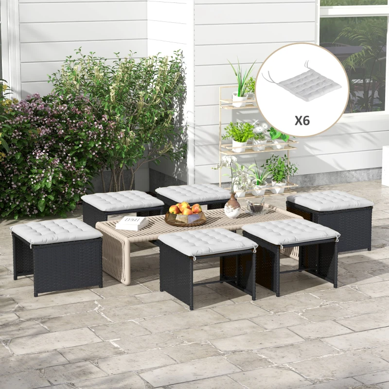 Outsunny Poduszka siedzeniowa do ogrodu z pikowaniem, 40 x 40 x 4 cm, jasnoszary