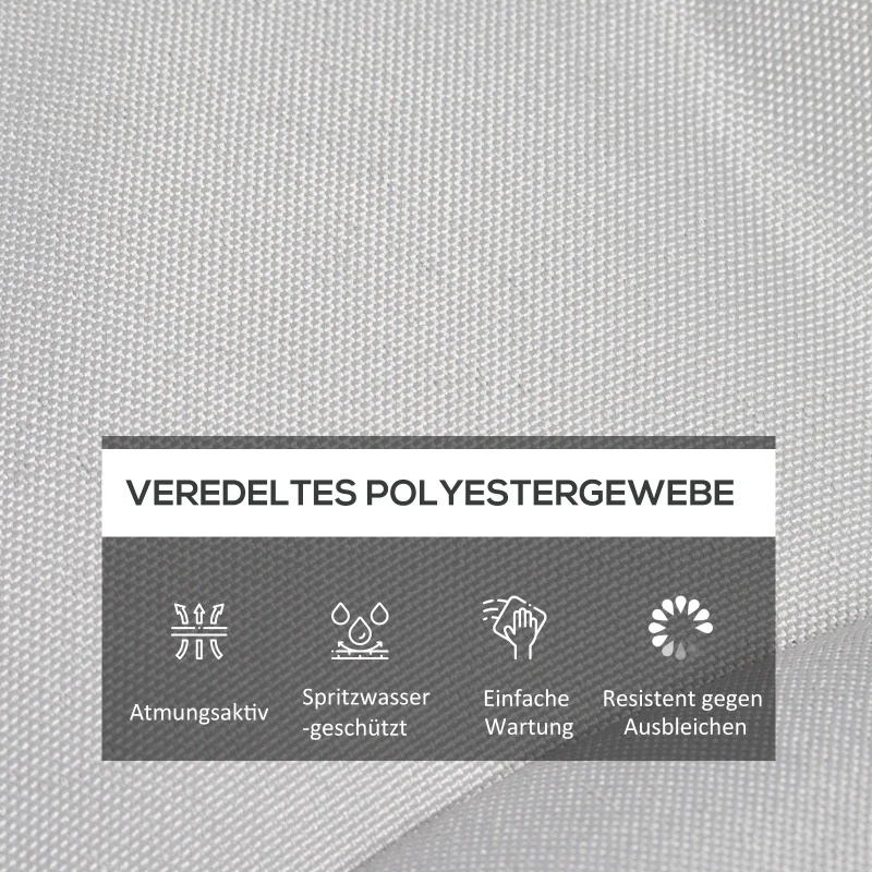 Outsunny Tuinstoelkussen Zitkussen Tuinkussen, met Stiksel, 40 x 40 x 4 cm, Lichtgrijs