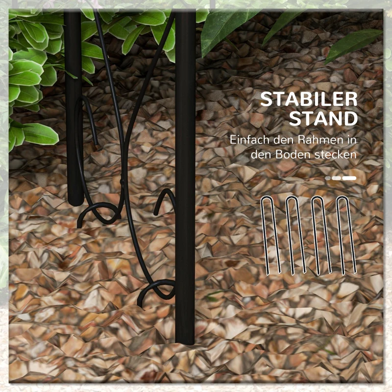 Outsunny Rogenbogen Gartenbogen Torbogen, Vintage Design, 125 x 37 x 230 cm, Schwarz