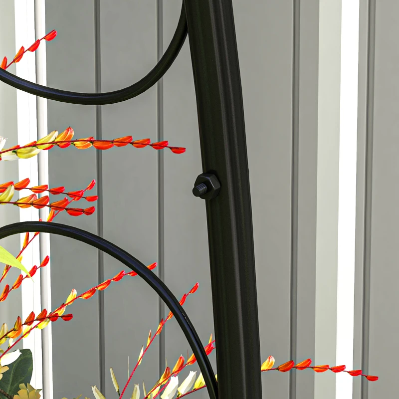 Outsunny Łuk różany, łuk ogrodowy, łuk przejściowy, 125 x 37 x 230 cm, czarny