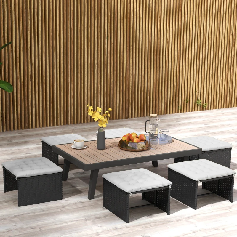 Outsunny Poduszka siedzeniowa do ogrodu z pikowaniem, 40 x 40 x 4 cm, jasnoszary