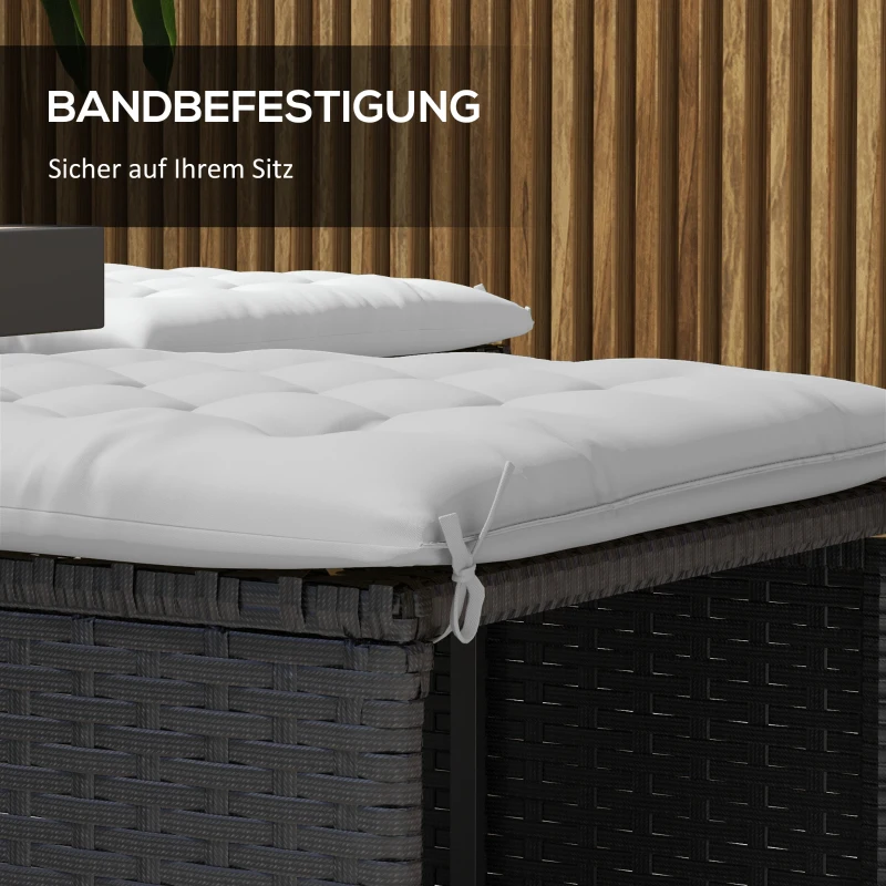 Outsunny Tuinstoelkussen Zitkussen Tuinkussen, met Stiksel, 40 x 40 x 4 cm, Lichtgrijs