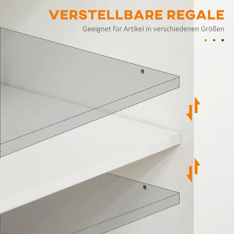 HOMCOM Keukentrolley Serveerwagen Keukeneiland, 1 Kruidenrek, 1 Handdoekhouder, 109 cm x 40 cm x 89 cm, Wit