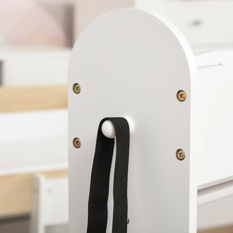 HOMCOM Portant Enfant - penderie Enfant + Miroir à Pied Enfant Inclinaison réglable - Design Couronne - étagères de Rangement, patère - MDF pin Blanc