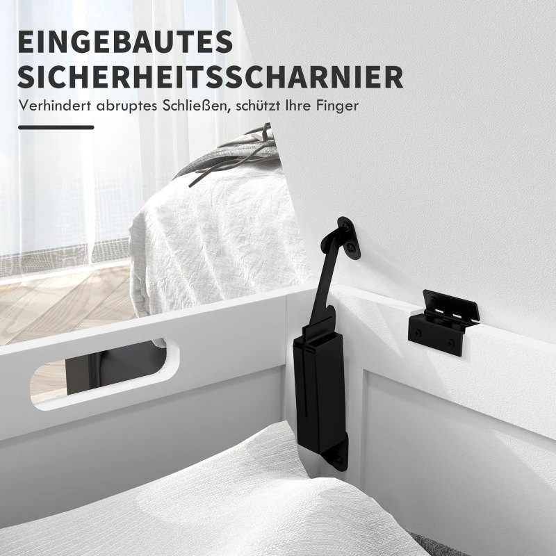 HOMCOM Opbergkist Opbergdoos Speelgoedkist, MDF, 2 handvatten, 81 x 40 x 46 cm, Wit