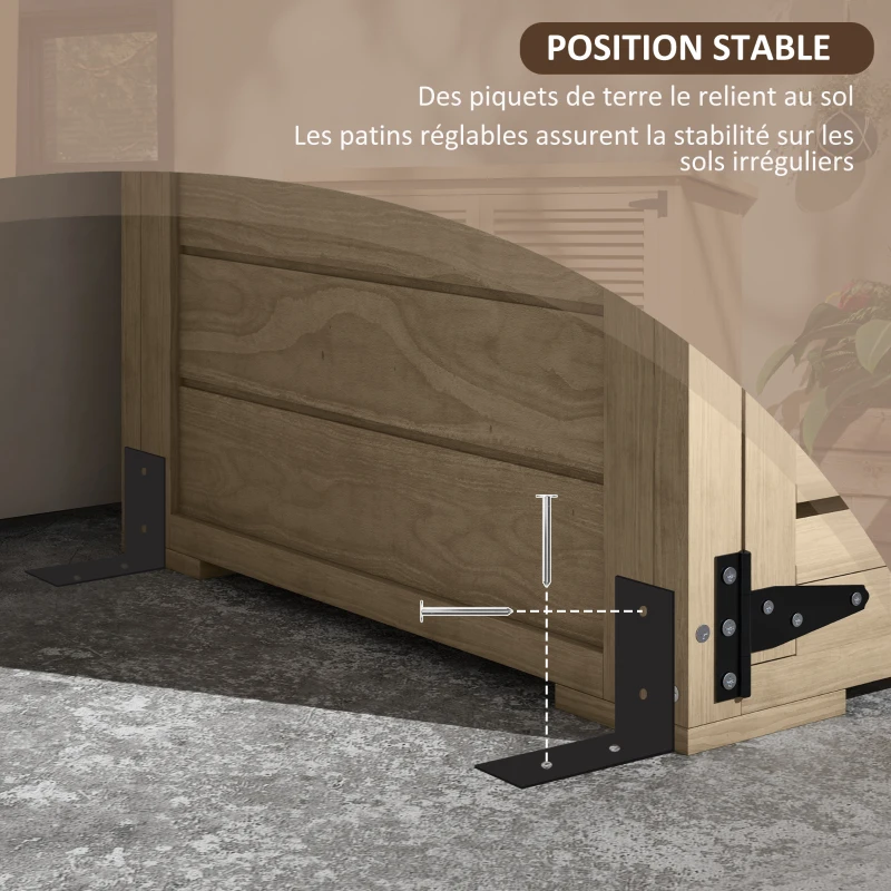 Outsunny Armoire de jardin remise pour outils en bois 2 étagères toit bitumé portes persiennes verrouillable 75 x 50 x 118(m-6)