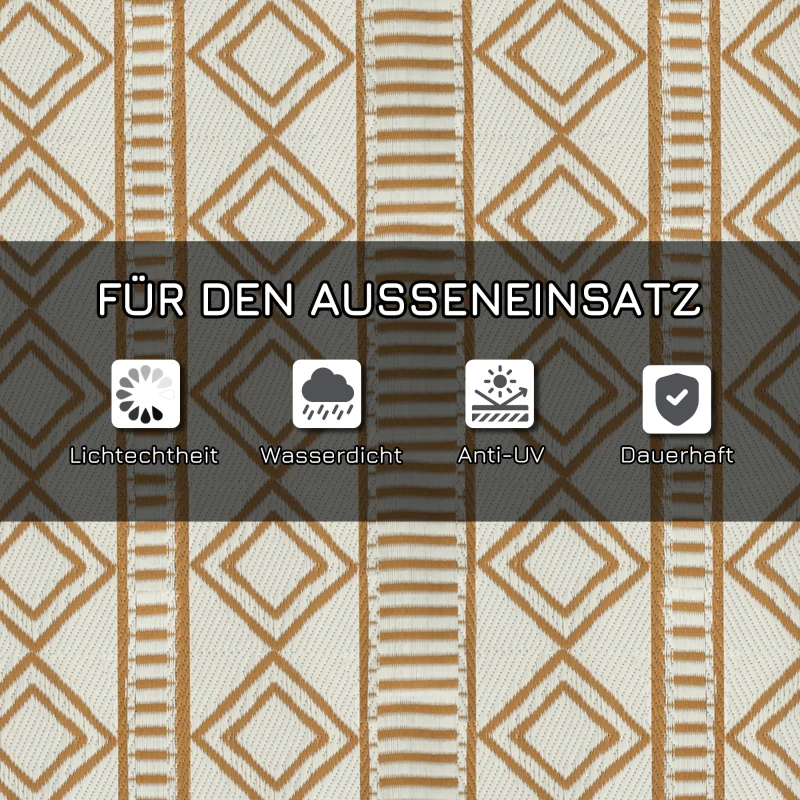 Outsunny Dywan zewnętrzny na taras, odporny na warunki atmosferyczne, nowoczesny design, 121 cm x 182 cm x 0,3 cm, Zielony + Krem