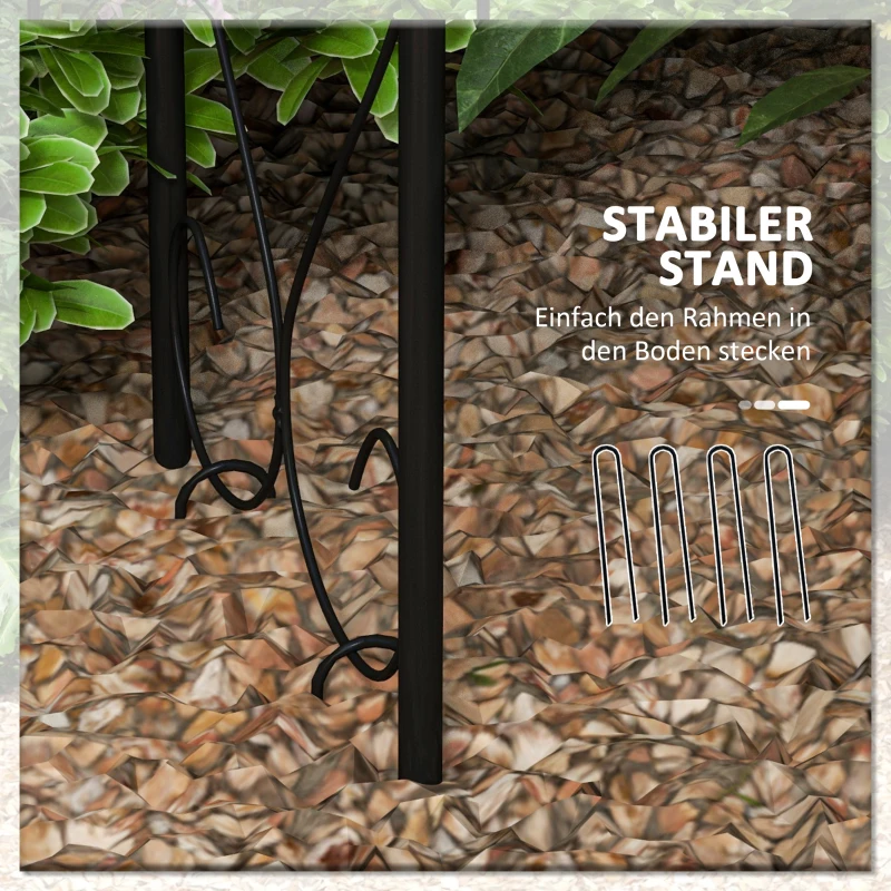 Outsunny Łuk różany, łuk ogrodowy, łuk przejściowy, 125 x 37 x 230 cm, czarny