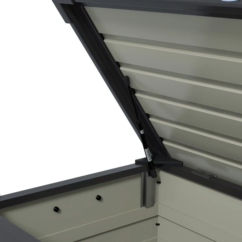 Outsunny Buiten Opbergbox Tuinkist Kussenbox, weerbestendig, 4 Wielen, 100 cm x 62 cm x 65 cm, Donkergrijs(m-8)