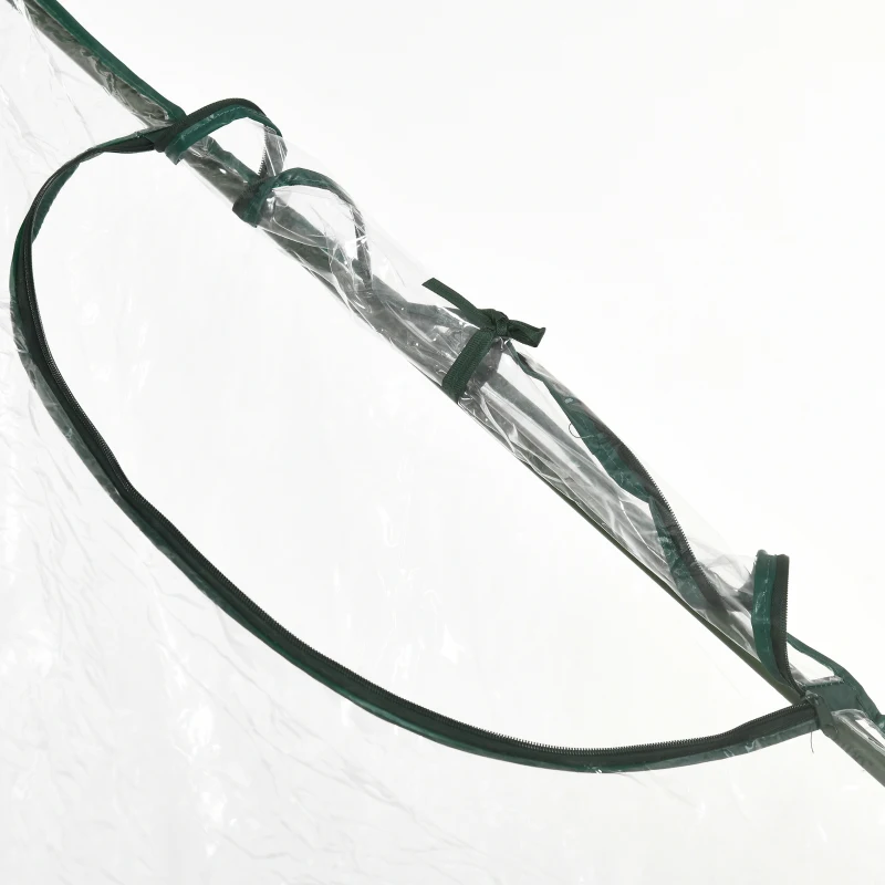 Outsunny Szklarnia foliowa, do chodzenia, okno dachowe, drzwi z możliwością zrolowania, rama ze stali nierdzewnej, 180 x 100 x 168 cm, Przezroczysty