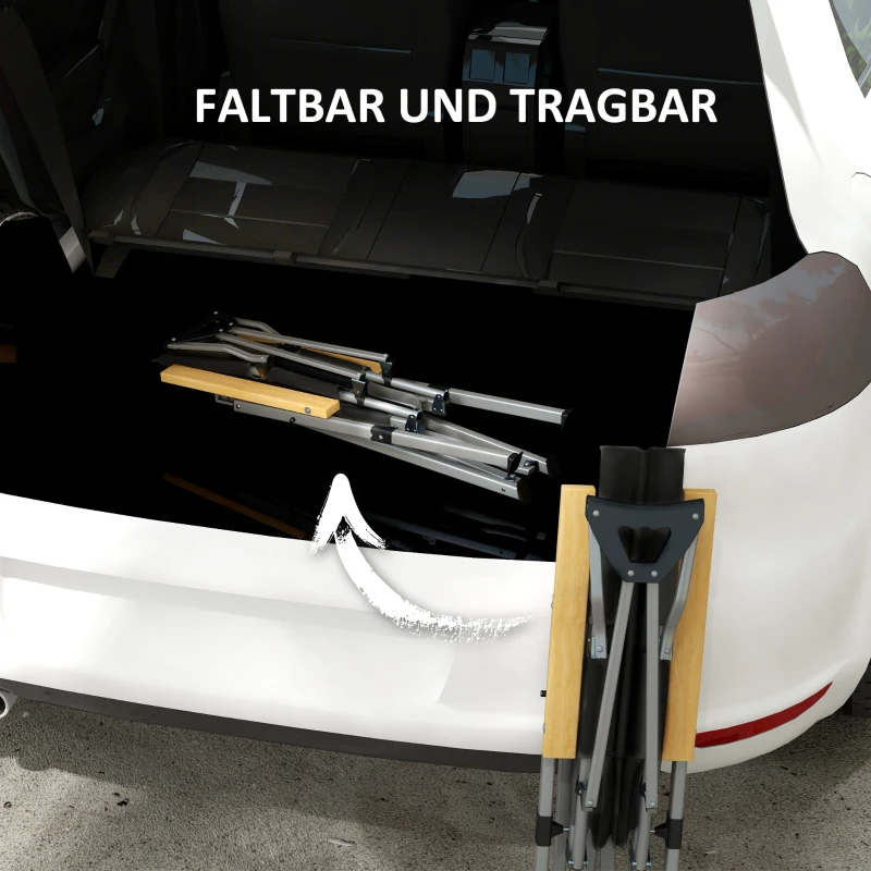 Outsunny Krzesło campingowe składane krzesło na zewnątrz, odporne na warunki atmosferyczne, z torbą transportową, 74 x 59,5 x 98 cm, Czarny