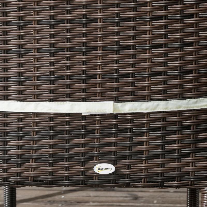 Outsunny Set of Four Armless Rattan Garden Chairs - Brown