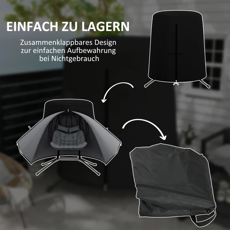 Outsunny Pokrowiec na meble zewnętrzne na meble Pokrowiec ochronny na meble, odporny na warunki atmosferyczne, 196 cm x 196 cm x 230 cm, Czarny