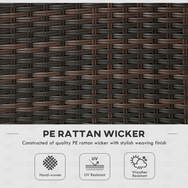 Outsunny Set of Four Armless Rattan Garden Chairs - Brown