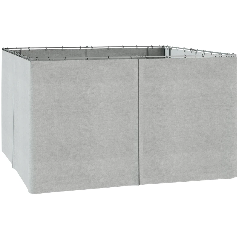 Outsunny 4 Pack Universal Gazebo Replacement Sidewalls Privacy Panel for Most 3 x 4m Gazebo Canopy Pavillion Outdoor Shelter Curtains Accessories Light Grey