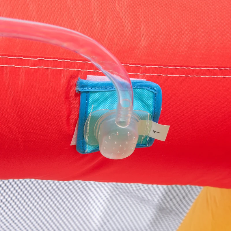 Outsunny Kids Inflatable Bouncy Castle Water Slide 6 in 1 Bounce House Jumping Castle Water Gun Climbing Wall with Air Blower for Age 3-8, 3.9 x 3 x 2m