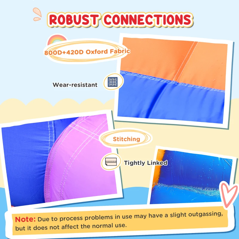 Outsunny Kids Bounce Castle Inflatable House with Trampoline Pool Climbing Wall with Inflator Carrybag, 2.8 x 1.7 x 1.55m