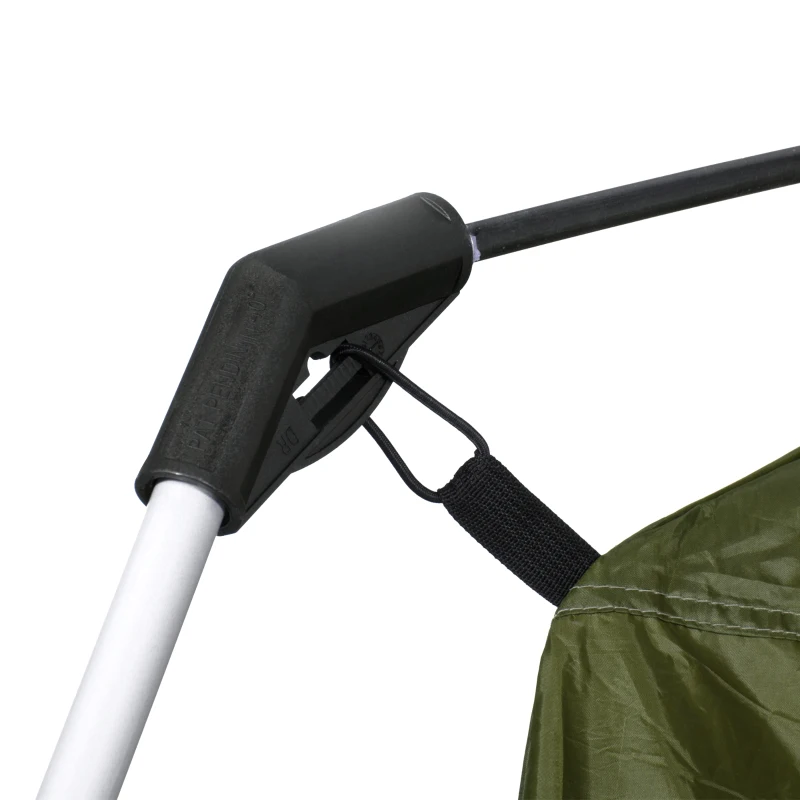 Outsunny Tenda de Campismo Familiar para 4-5 Pessoas com 2 Quartos 2 Bolsos e Janelas com Malha Impermeável 400x275x210 cm Verde