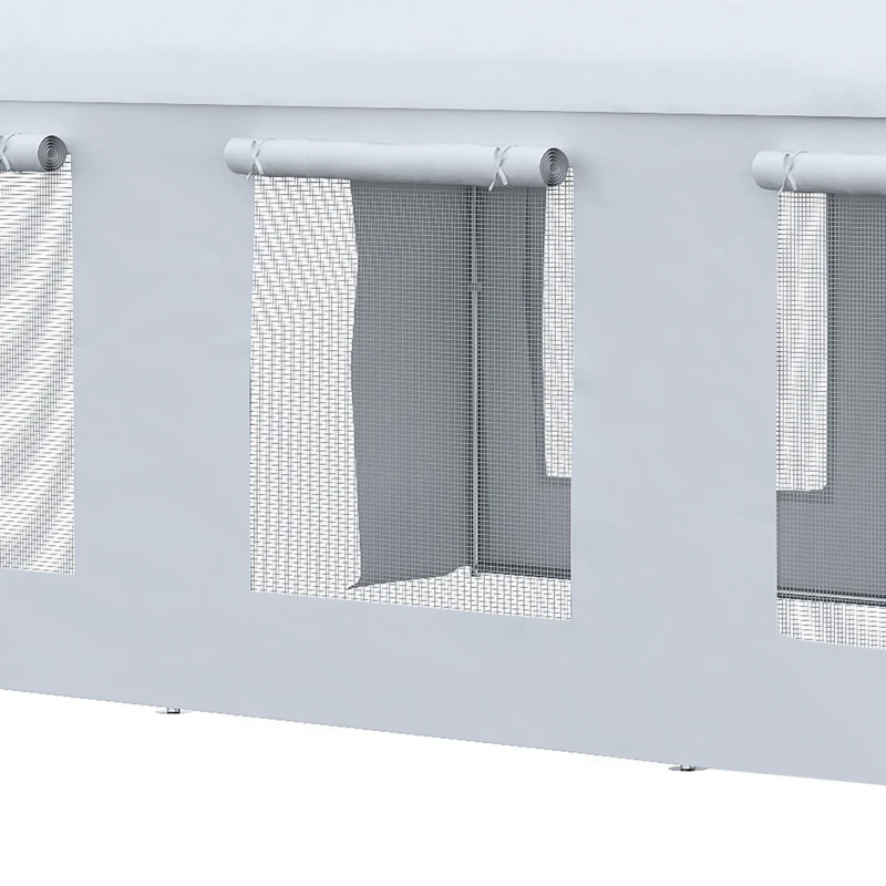 Outsunny Carpa para Fiestas 6x3 m Pabellón de Jardín con 2 Paredes Laterales Extraíbles 2 Puertas y 6 Ventanas con Cremalleras Protección UV Cenador para Eventos Celebraciones Blanco