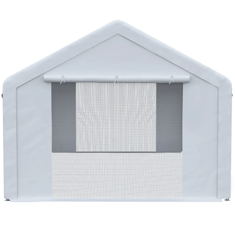 Outsunny Carpa para Fiestas 6x3 m Pabellón de Jardín con 2 Paredes Laterales Extraíbles 2 Puertas y 6 Ventanas con Cremalleras Protección UV Cenador para Eventos Celebraciones Blanco