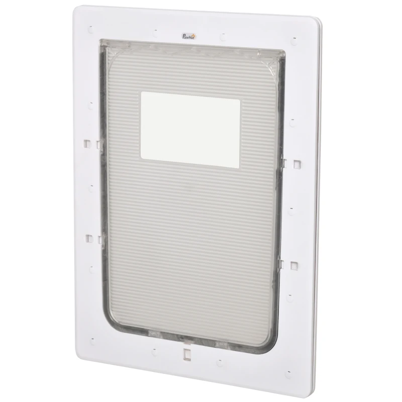 PawHut Gattaiola con Sistema di Blocco per Vetro, Rete e Porte, 38.6x52x1.8cm, Bianco