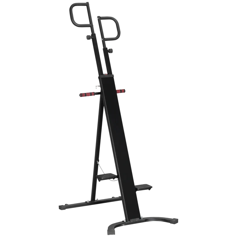 HOMCOM Vertical Climber con Monitor LCD e Altezza Regolabile, Arrampicatore in Acciaio e ABS, 100x60x175-195 cm, Nero