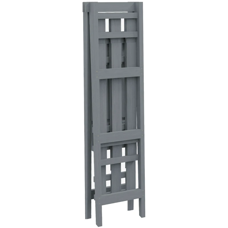 Outsunny Suporte de Madeira para Plantas Dobrável de 3 Níveis com Estrutura em Forma de A para Jardim Pátio 100x36x112 cm Cinza