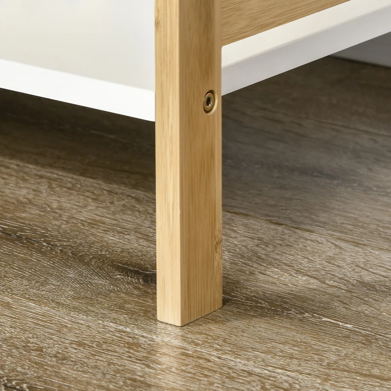 HOMCOM Scaffalatura a 5 Piani in Bamboo e MDF, Mobile Libreria per Soggiorno, Cucina e Camera da Letto, 70x37.5x150 cm