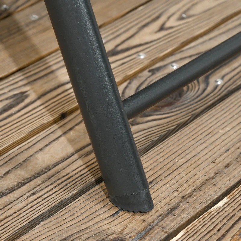 Outsunny 5 Pieces PE Rattan Dining Sets - 80cm Round Glass Top Garden Dining Table with Umbrella Hole, Outdoor Folding Armchair for Camping, Mixed Grey