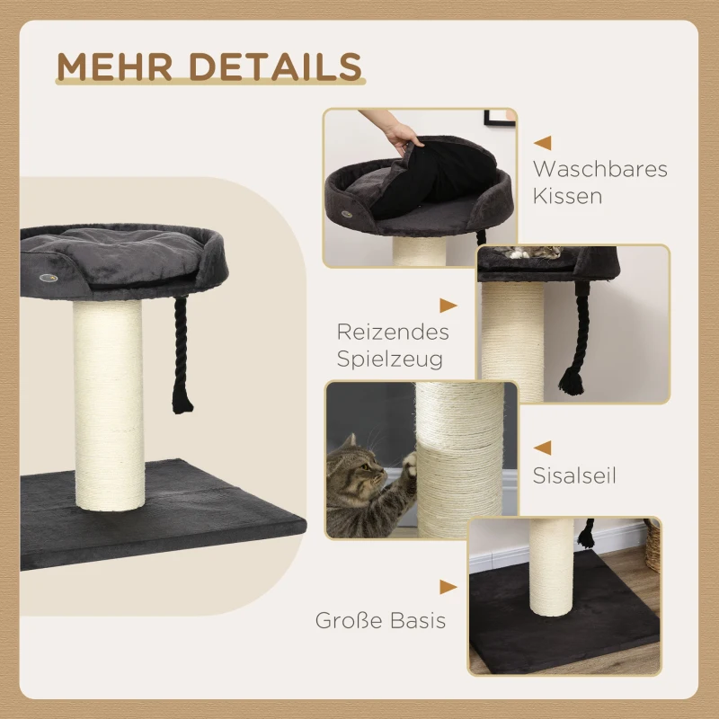 PawHut stevige krabpaal voor grote katten, kattenboom met kattenbed, XXL