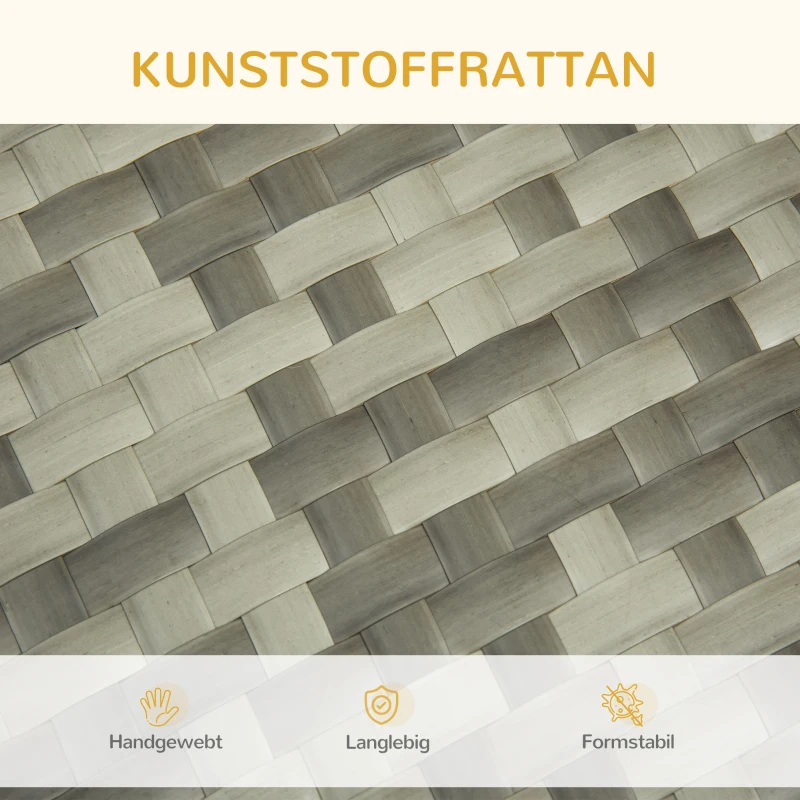 PawHut Sofa dla psa/kota z poduszką, legowisko dla małych psów, PE-rattan, Szary, Ø75 x 75 x 20 cm