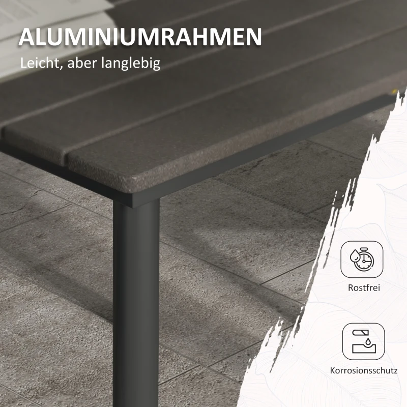 Outsunny Tuintafel Buiteneettafel Loungentafel, weerbestendig, modern design, 90 x 90 x 75 cm, Donkergrijs