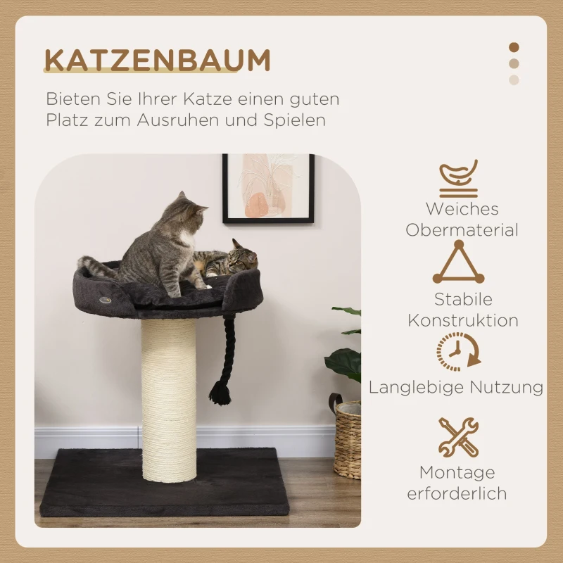 PawHut stevige krabpaal voor grote katten, kattenboom met kattenbed, XXL