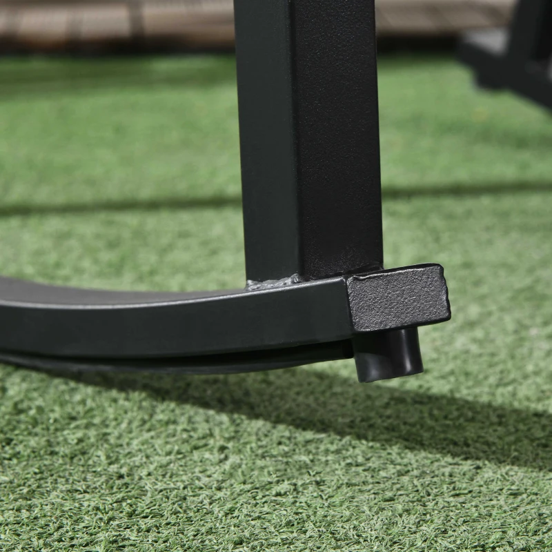 Outsunny Fotel bujany zewnętrzny, imitacja rattanu, stal nierdzewna, 62 x 75 x 95 cm, Szary/Czarny