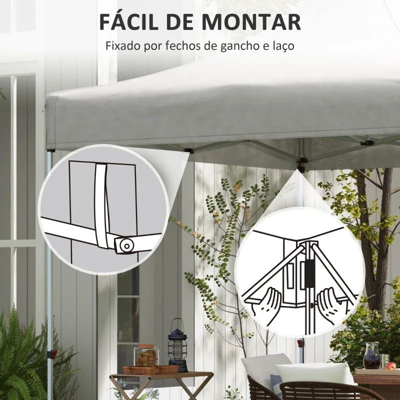 Outsunny Toldo de Substituição 3x3 m para Pérgola de Jardim Cobertura de Substituição para Tenda Dobrável Impermeável Branco