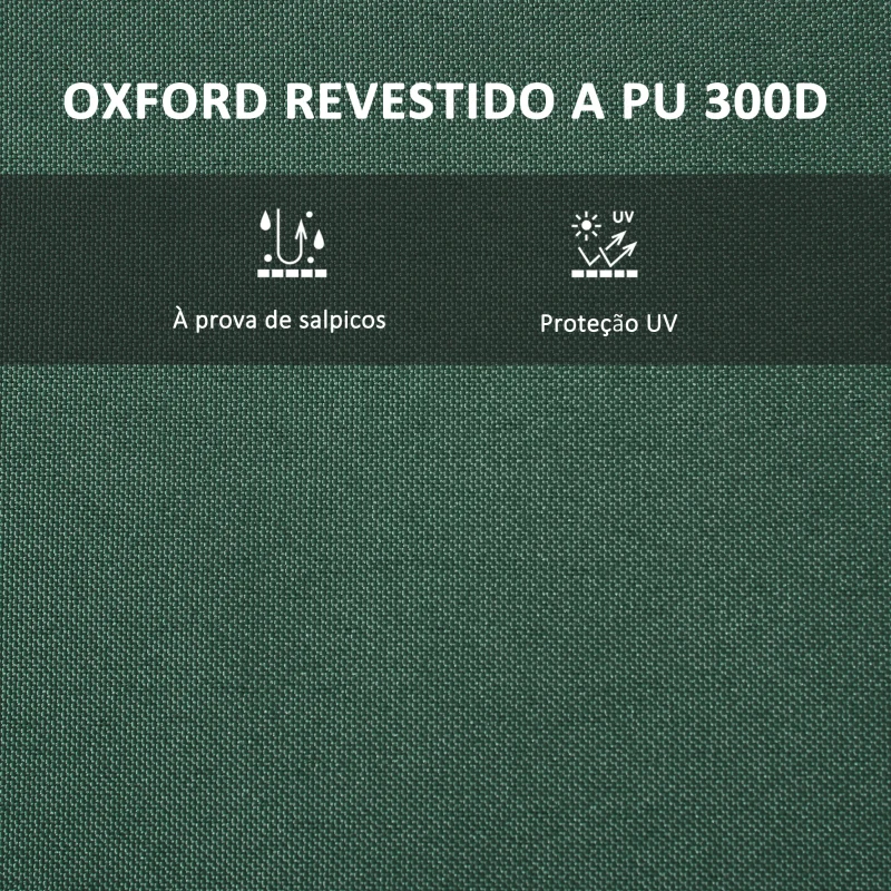 Outsunny Toldo de Substituição 3x3 m para Pérgola de Jardim Cobertura de Substituição para Tenda Dobrável Verde Escuro