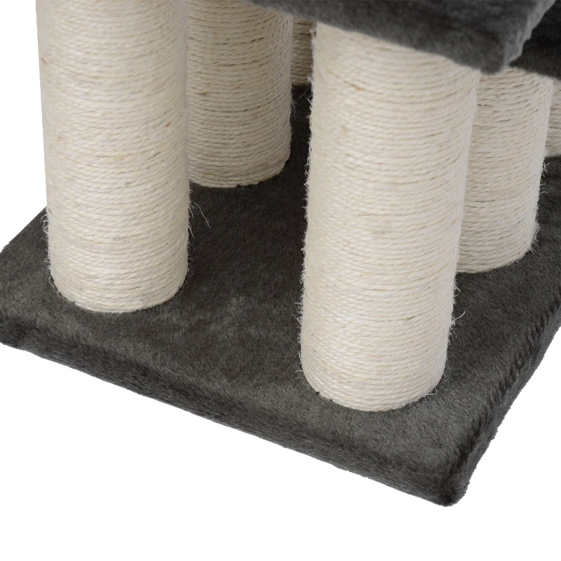 Échelle pour chat 3 niveaux panneaux de particules 45Lx35lx34Hcm gris foncé