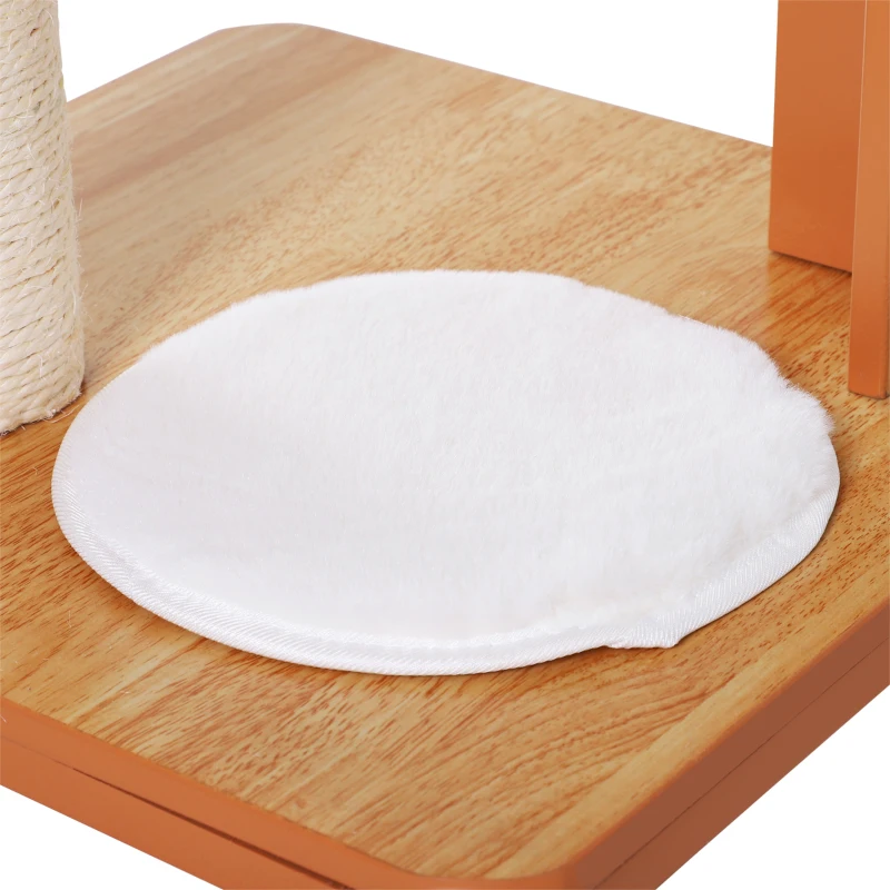 PawHut Kratzbaum Katzenbaum Katzenmöbel mit Höhle & Sisalpfosten 4 Kissen MDF 50 x 40 x 91 cm