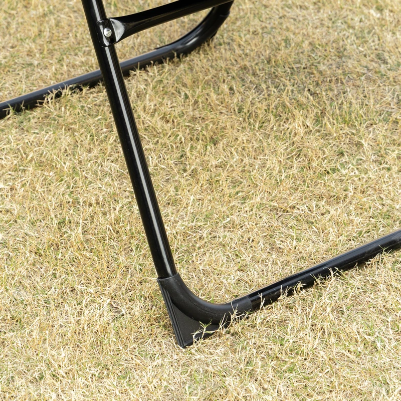 Outsunny Set of 2 Portable Folding Recliners Metal Outdoor Patio Chaise Lounge Chairs with Adjustable Backrest, Black