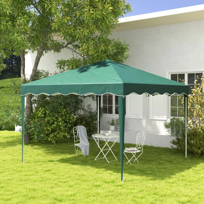Outsunny 3 x 3cm Adjustable Height Pop-Up Gazebo, with Bag - Green