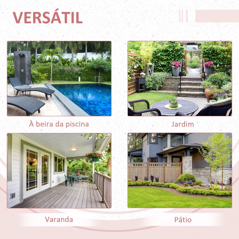 Outsunny Mesa de Jardim em Vime Sintético Mesa Dobrável com Pés Cruzados e Estrutura de Aço para Pátio Varanda 40x40x40 cm Natural