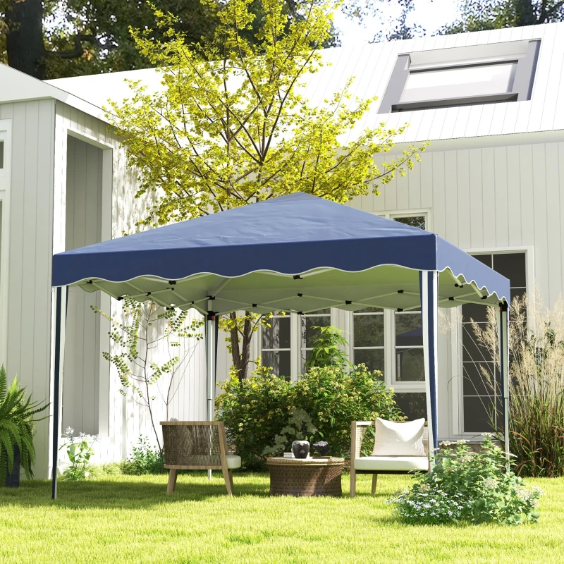 Outsunny 3 x 3cm Adjustable Height Pop-Up Gazebo, with Bag - Blue