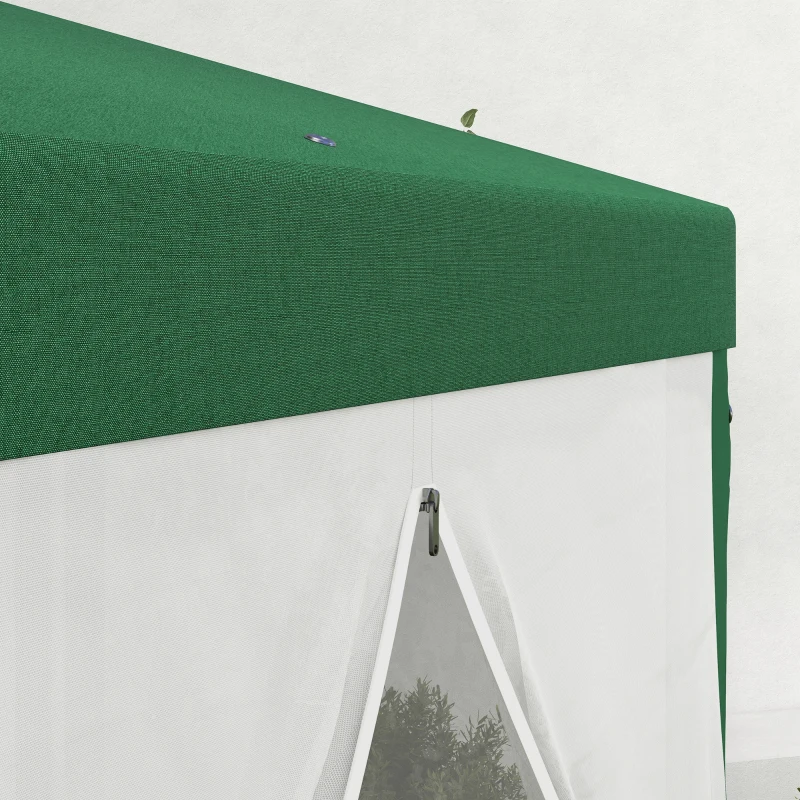 Outsunny 4m Hexagon Gazebo Party Tent, Screen House Patio Canopy Event Shelter for Activities, Shade Resistant, Green