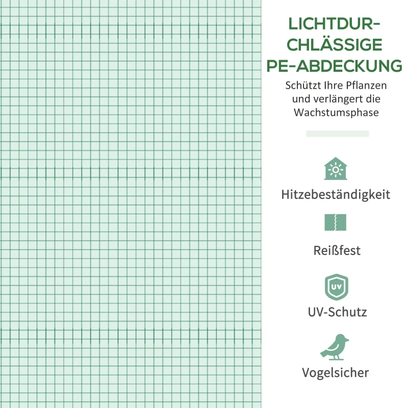 Outsunny Szklarnia Przylegająca, odporna na warunki atmosferyczne, zamykane drzwi, 300 cm x 150 cm x 197 cm, Folio, Zielony