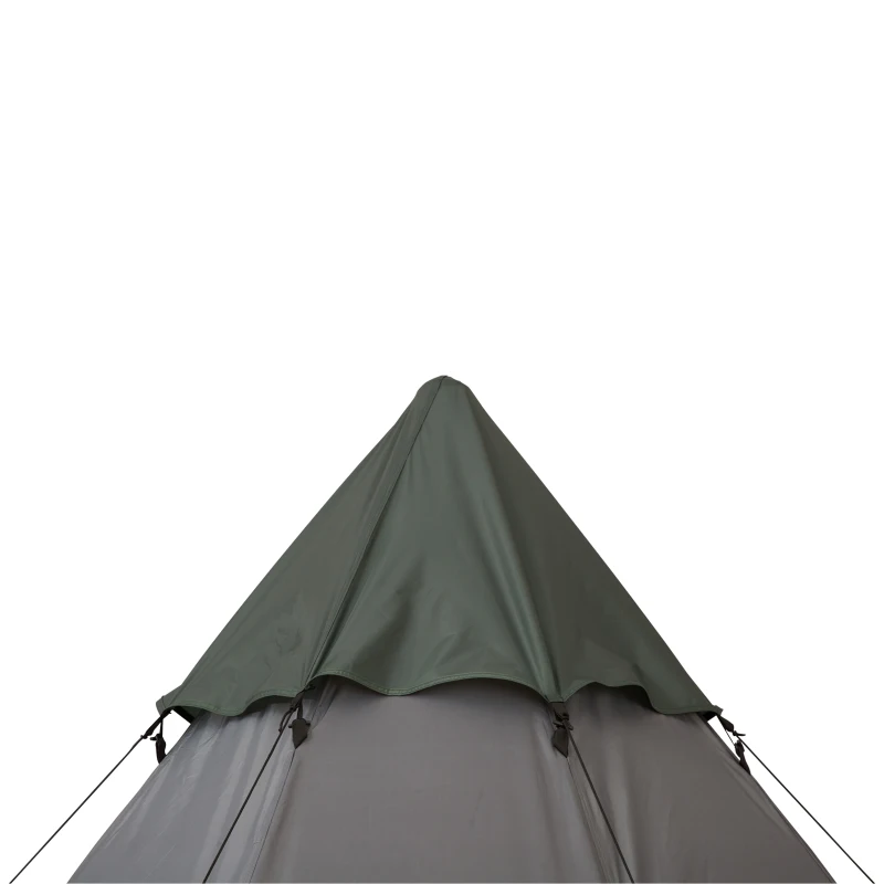 Outsunny 6-Person Outdoor Metal Frame Camping Tent w/ Carrier Bag Grey