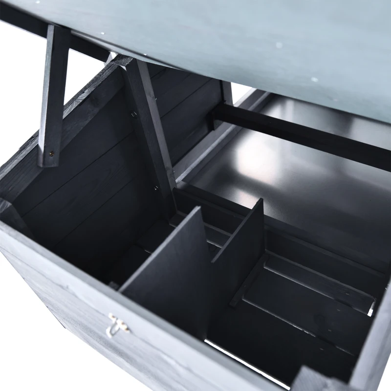 Kurnik dla drobiu Rampa z drewna jodłowego Szary PawHut