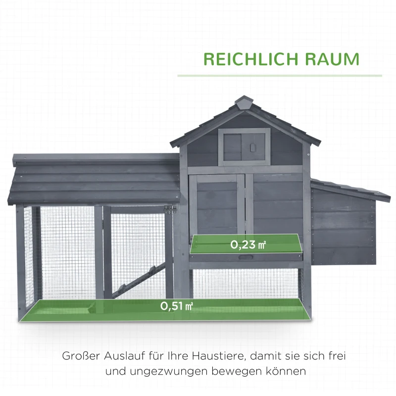 Kurnik dla drobiu Rampa z drewna jodłowego Szary PawHut